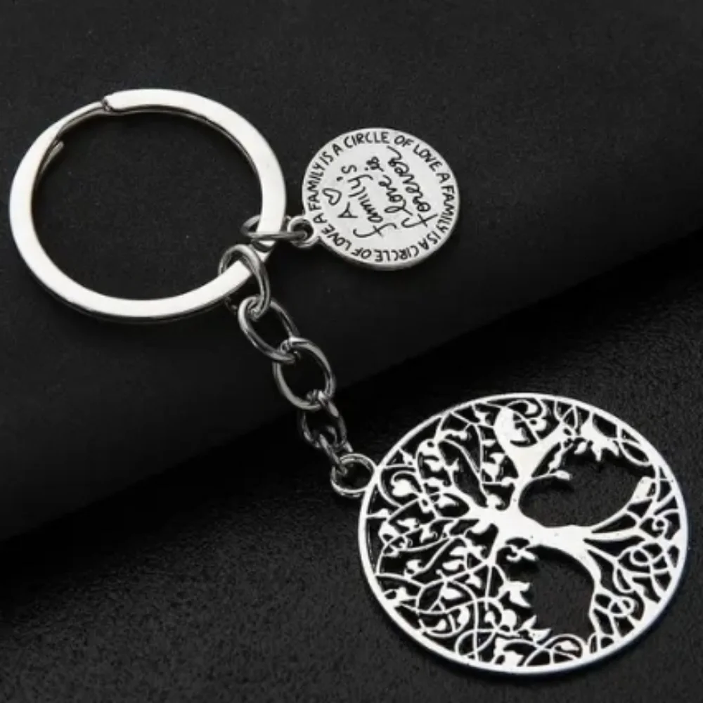 Silver Tree of Life Keychain & Family, Life Love Charm. New!
